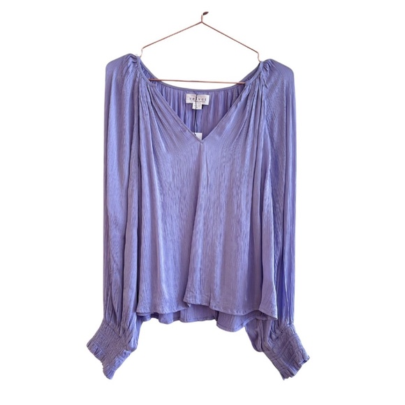 NWT Velvet by Graham & Spencer Helen Crinkle Purple Lilac Blouse Multiple Sizes - Picture 1 of 5